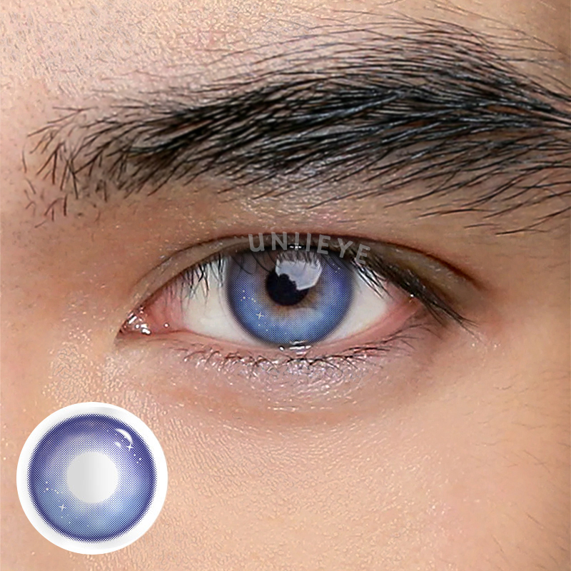 Uniieye Genshin Moon Blue Violet Prescription Men Colored Contact Lenses