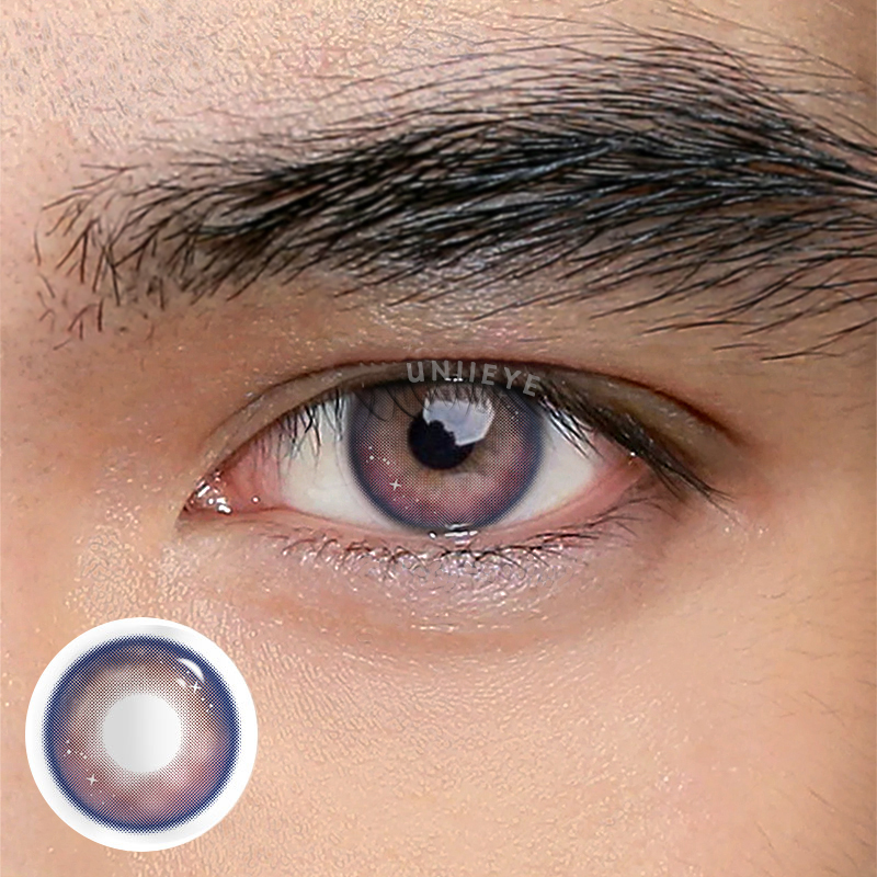 Uniieye Genshin Moon Pink Blue Prescription Men Colored Contact Lenses