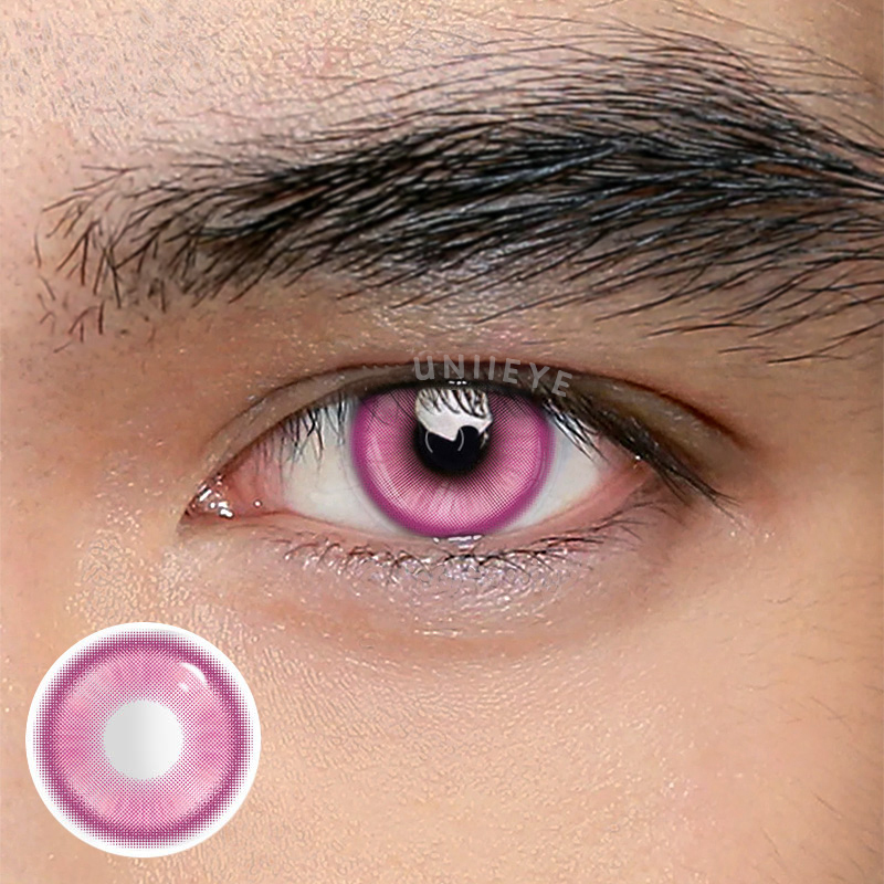 Uniieye Magic Coral Rose Red Prescription Men Colored Contact Lenses
