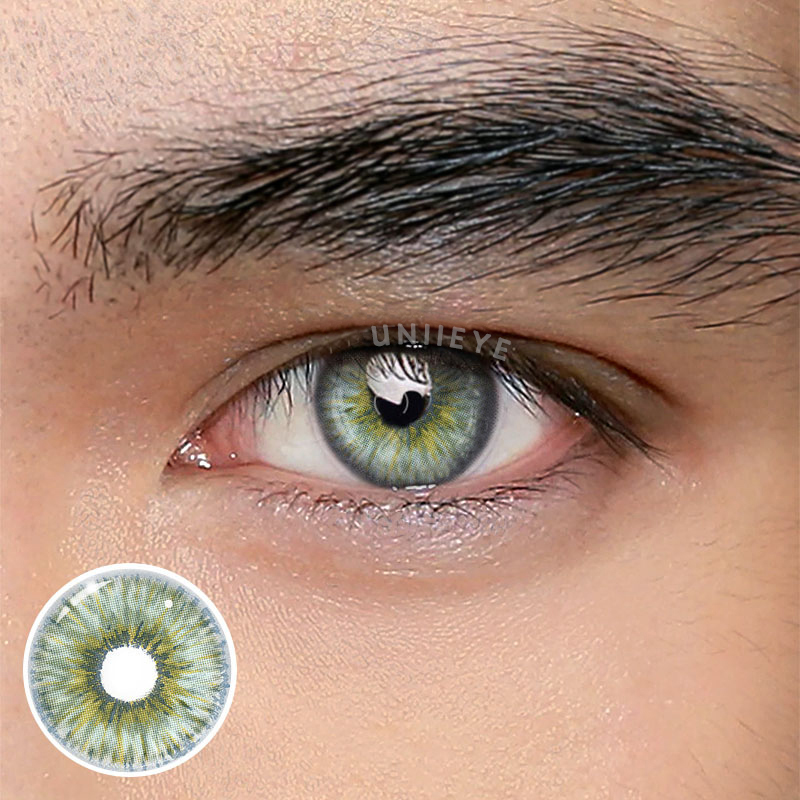 Uniieye Rebirth Cosmic Green Prescription Men Colored Contact Lenses