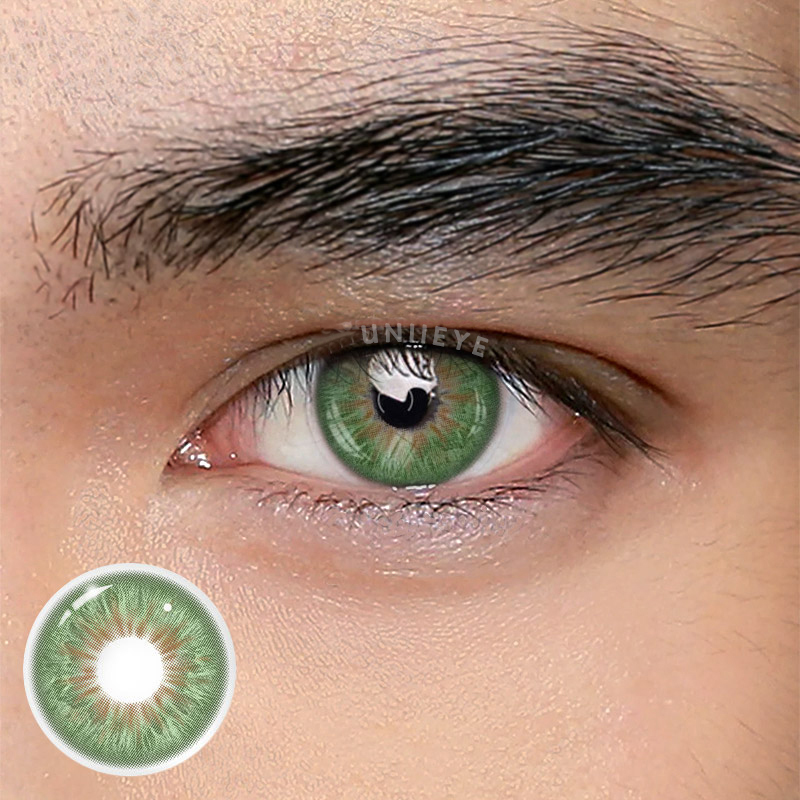 Uniieye Crush Green Prescription Men Colored Contact Lenses