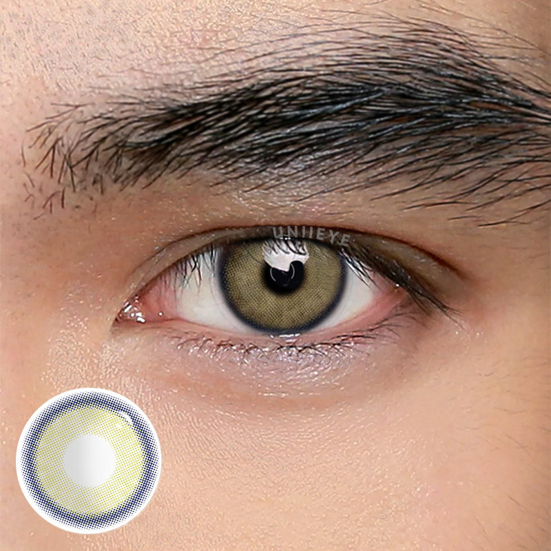 Uniieye Neala Yellow Brown Prescription Men Colored Contact Lenses