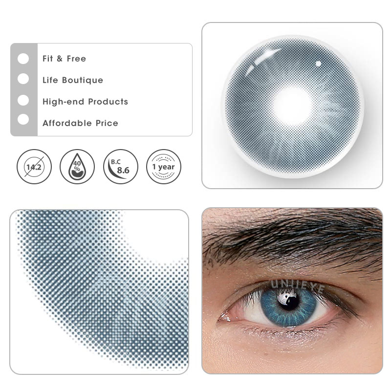 Uniieye Eros Blue Prescription Men Colored Contact Lenses