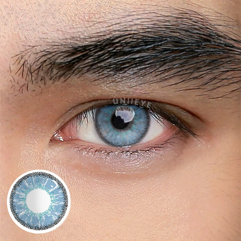 Uniieye Magic Hour II Vika Blue Prescription Men Colored Contact Lenses