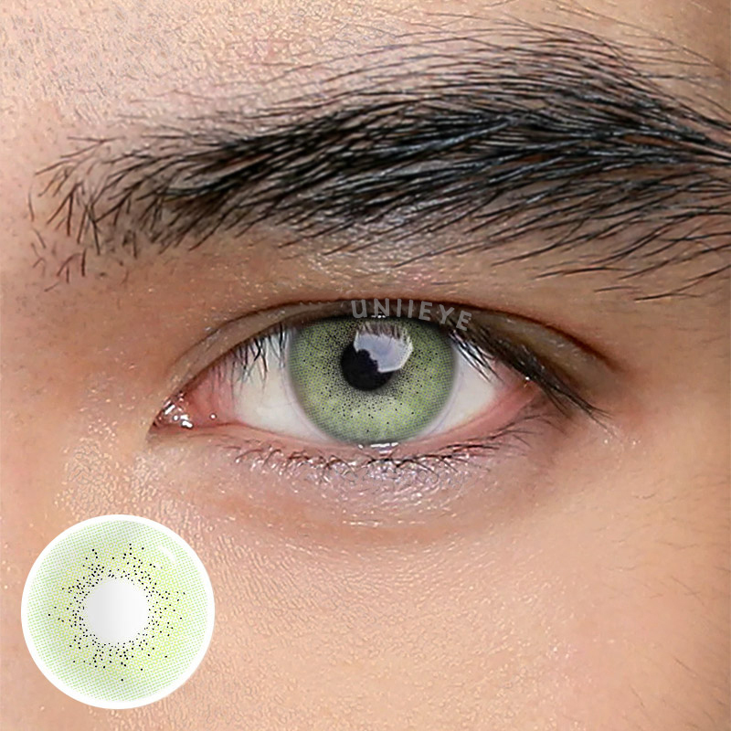 Uniieye Ocean Green Prescription Men Colored Contact Lenses