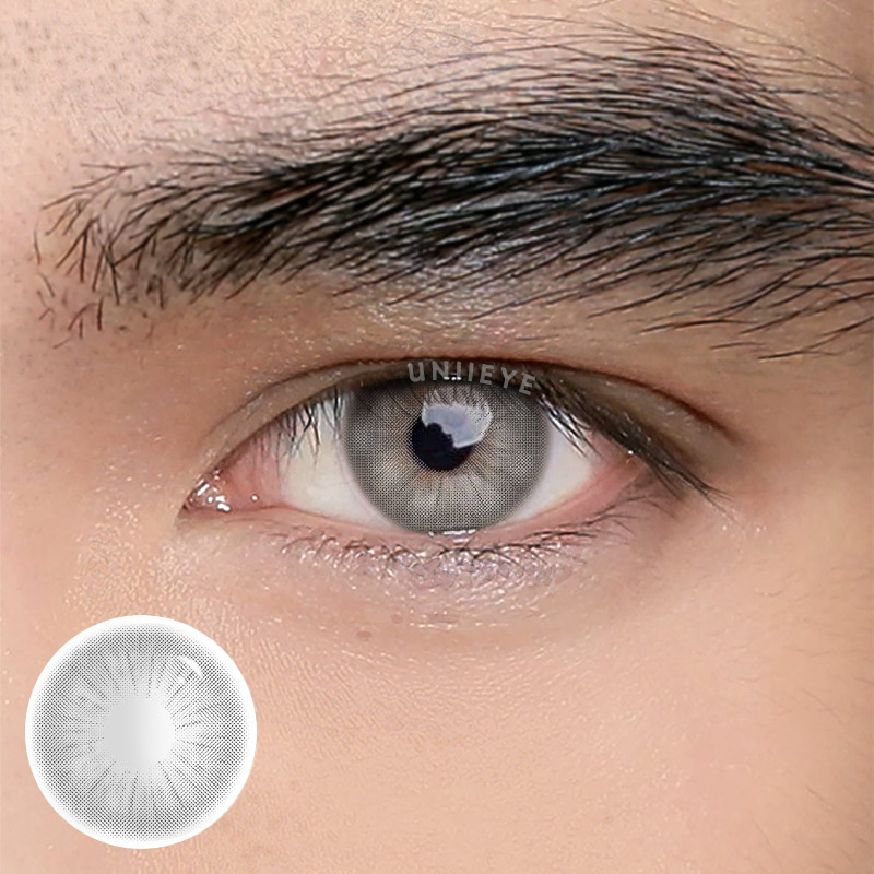 Uniieye Rome Times Grey Prescription Men Colored Contact Lenses
