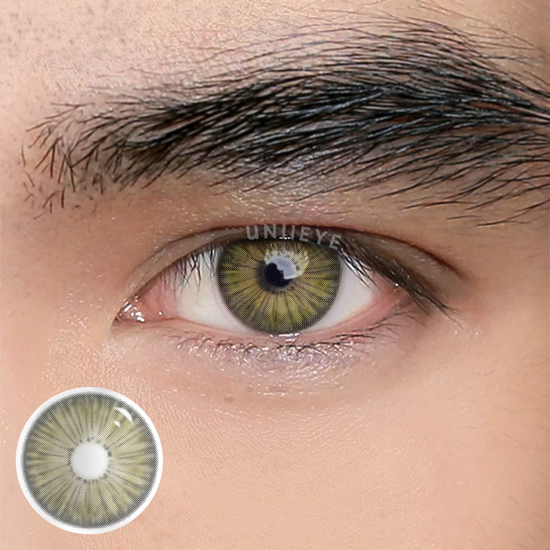 Uniieye New York II Appeal Grey Brown Prescription Men Colored Contact Lenses