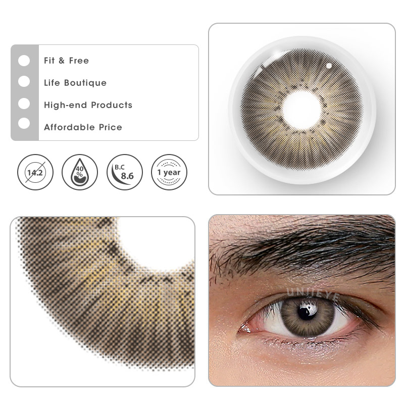 Uniieye New York III Brown Prescription Men Colored Contact Lenses