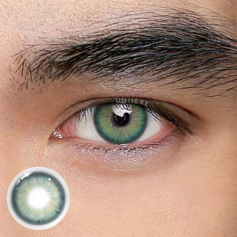 Uniieye Aegean Sea II Green Prescription Men Colored Contact Lenses