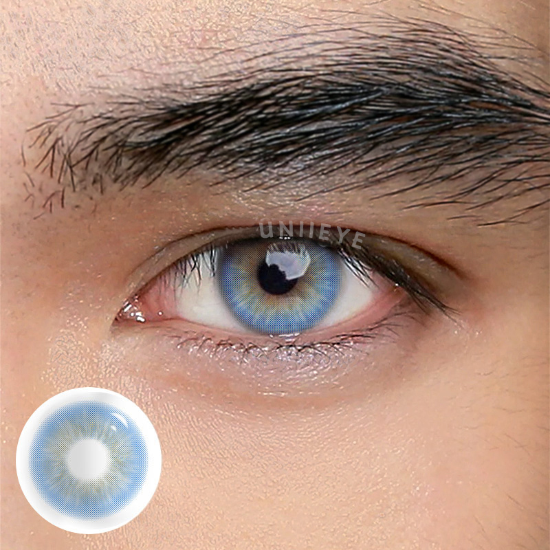 Uniieye Sin Blue Prescription Men Colored Contact Lenses