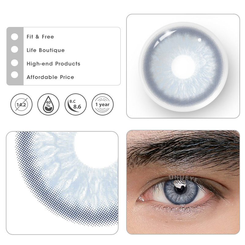 Uniieye Nordic DNA Blue Men Colored Contact Lenses