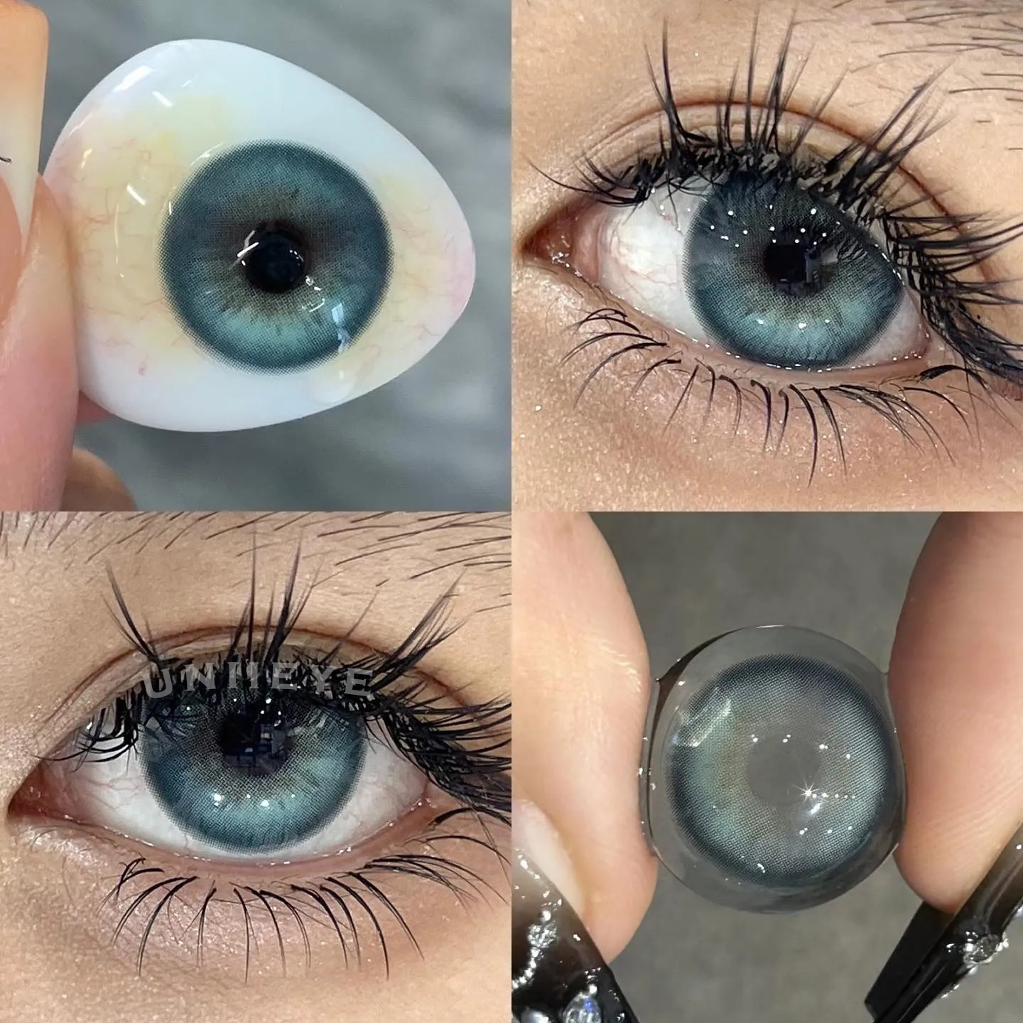 Uniieye Neo Glamour Blue Green Prescription Colored Contact Lenses