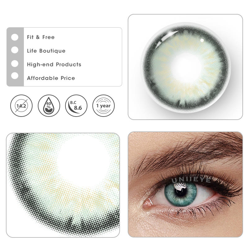 Uniieye Aegean Sea III Green Colored Contact Lenses