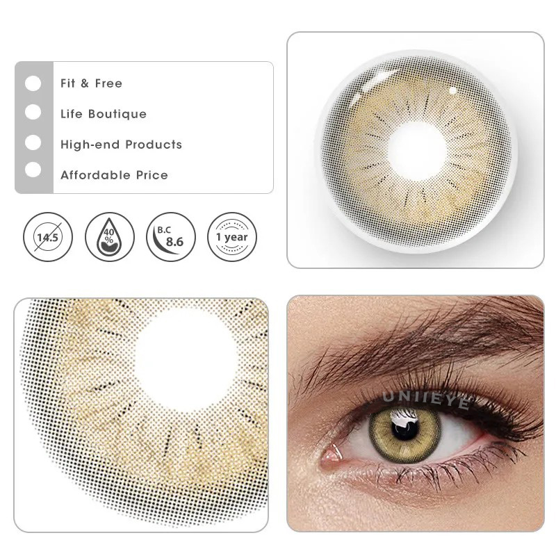 Uniieye Neo Sunflower Brown Prescription Colored Contact Lenses