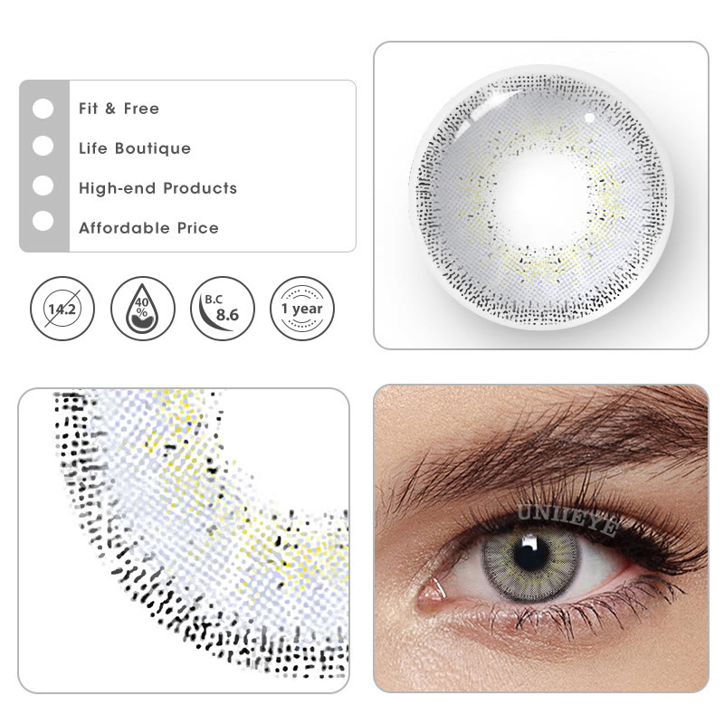 Uniieye Megan Grey Colored Contact Lenses-UNIIEYE