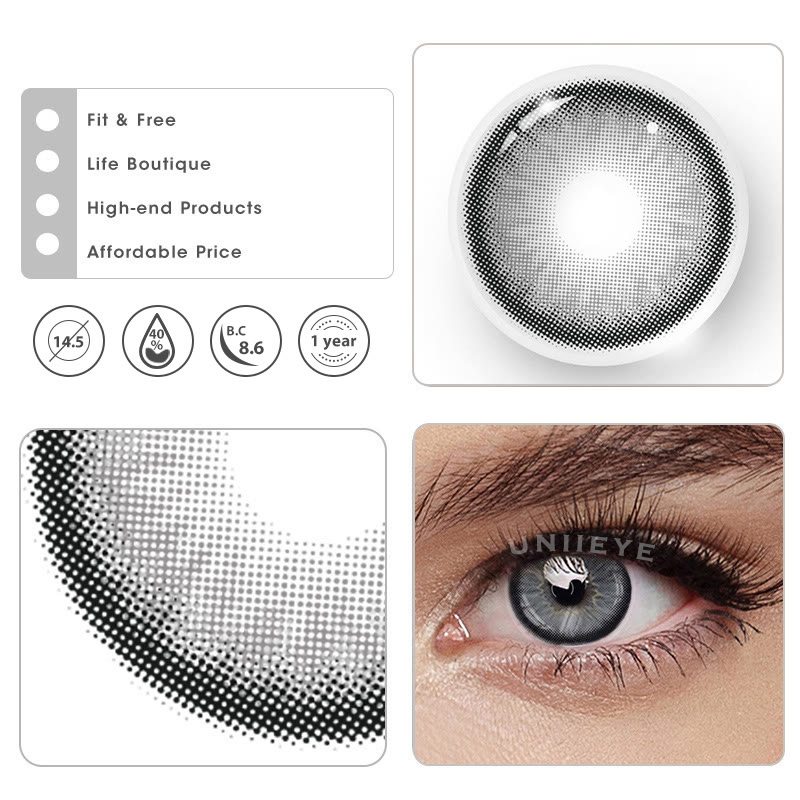 Uniieye Norko Grey Prescription Colored Contact Lenses