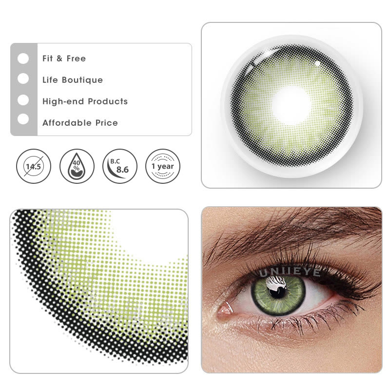Uniieye Norko Green Prescription Colored Contact Lenses