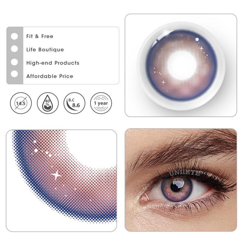 Uniieye Genshin Moon Pink Blue Prescription Colored Contact Lenses-UNIIEYE