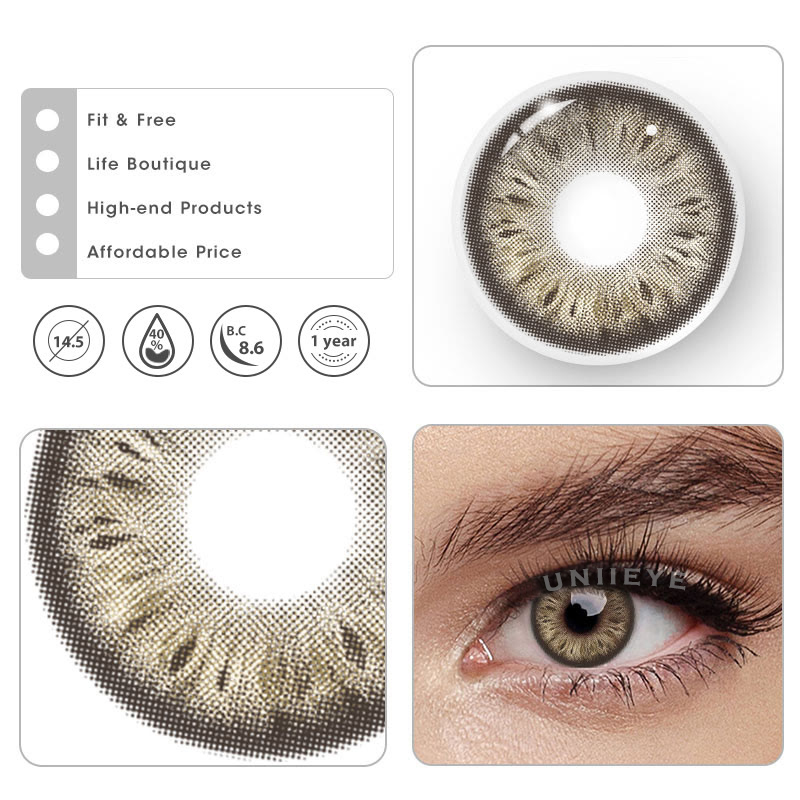 Uniieye Cocoa Brown Prescription Colored Contact Lenses