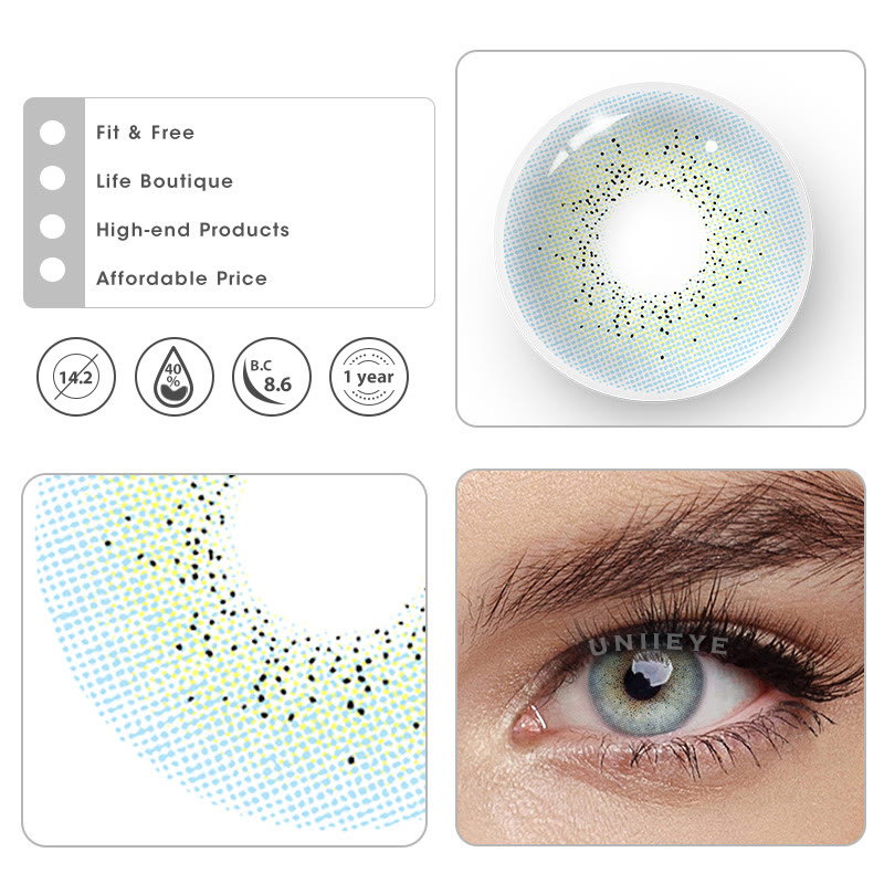 Uniieye Ocean Blue prescription Colored Contact Lenses