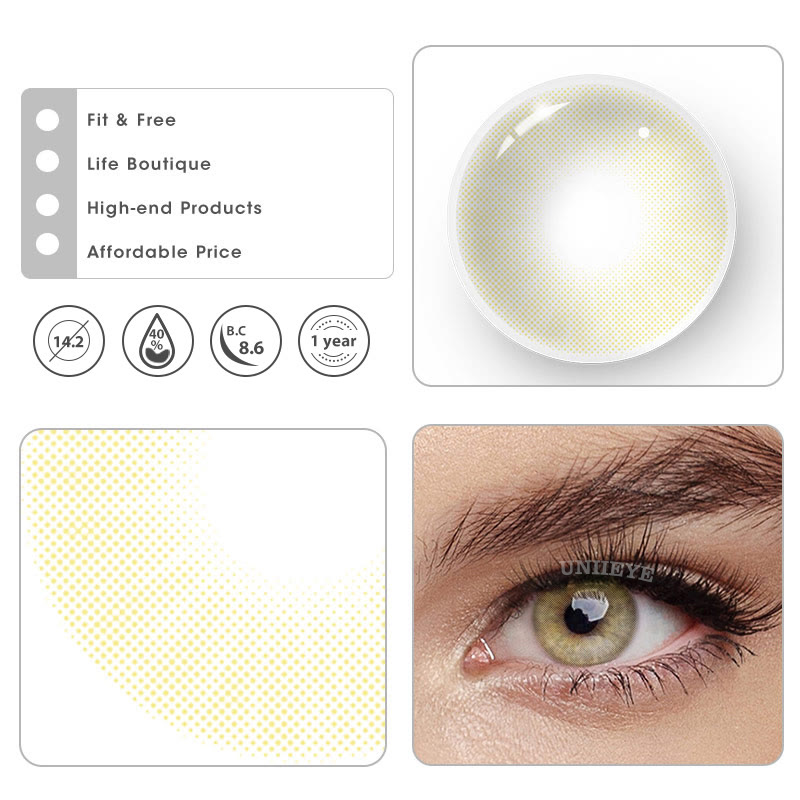 Uniieye Hidrocor II Ambar Prescription Colored Contact Lenses-UNIIEYE
