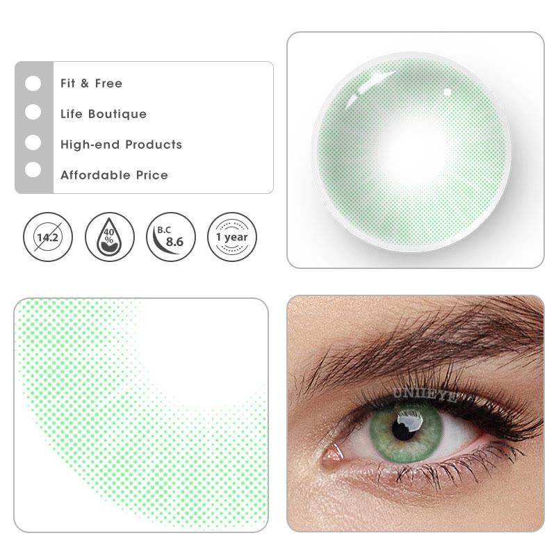 Uniieye Hidrocor II Verde Prescription Colored Contact Lenses-UNIIEYE