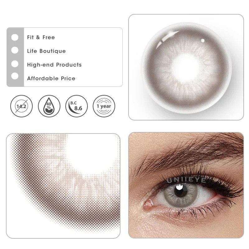 Uniieye Unspoken Mirage Brown Prescription Colored Contact Lenses