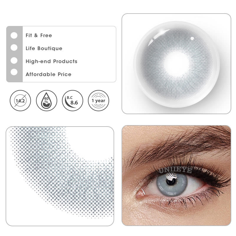 Uniieye Queen Grey Prescription Colored Contact Lenses-UNIIEYE
