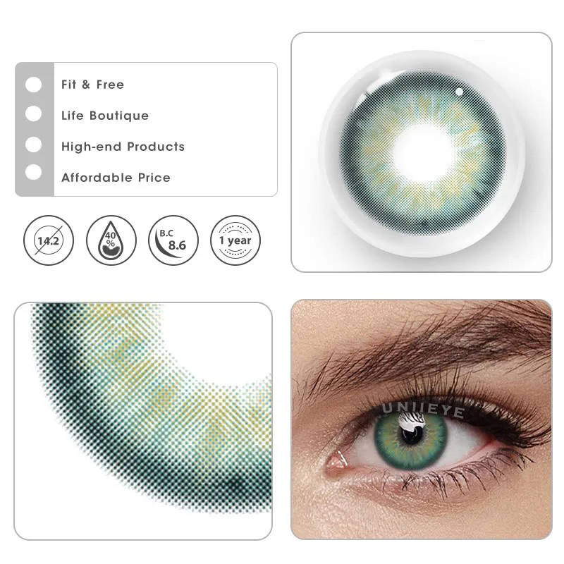 Uniieye Aegean Sea II Green Prescription Colored Contact Lenses