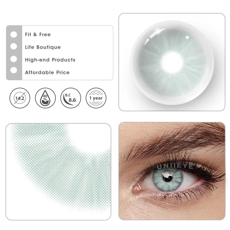 Uniieye Meta Green Prescription Colored Contact Lenses