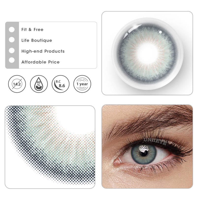 Uniieye Deepwater Zone Blue Prescription Colored Contact Lenses-UNIIEYE