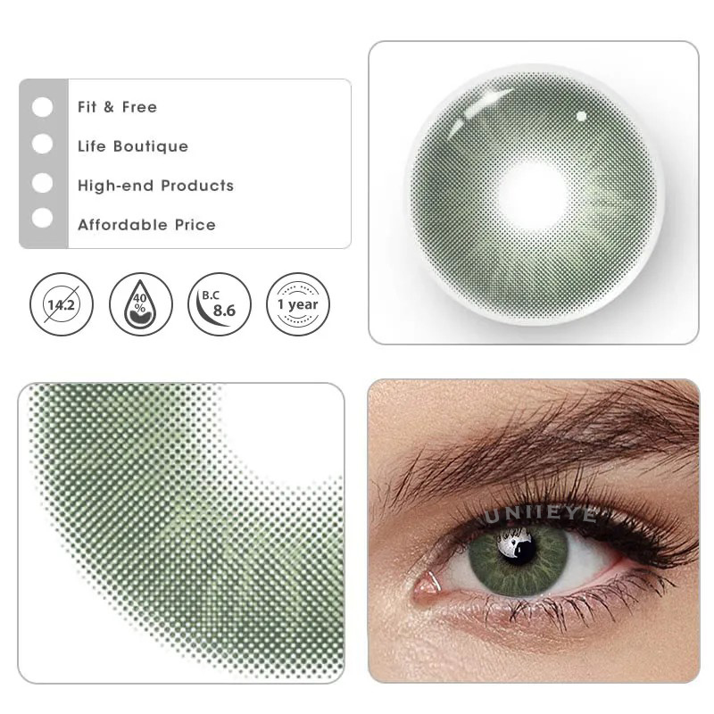 Uniieye Eros Green Prescription Colored Contact Lenses