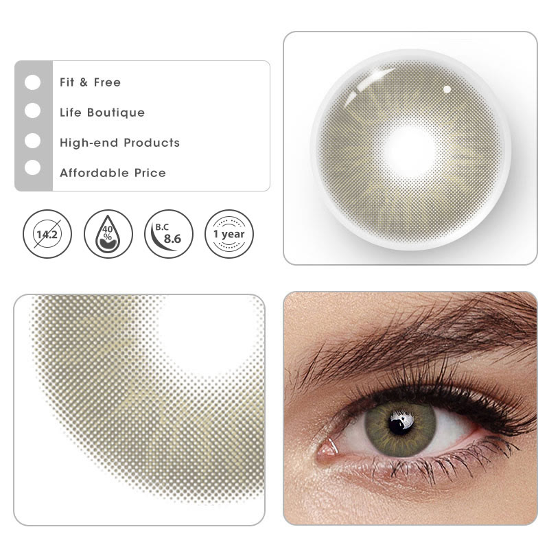 Uniieye Eros Grey Prescription Colored Contact Lenses