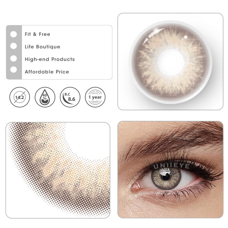 Uniieye Rime Brown Prescription Colored Contact Lenses