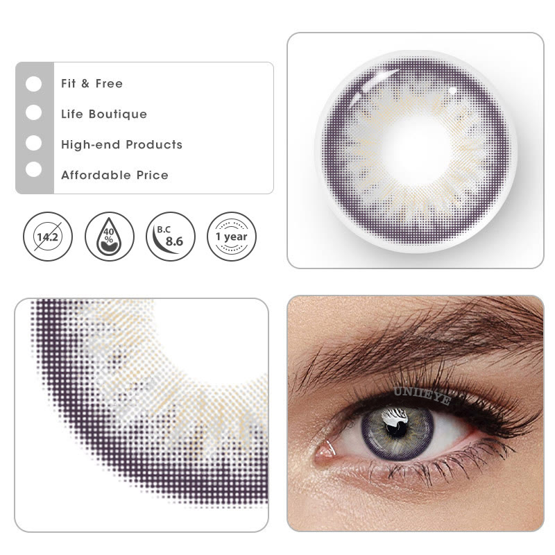 Uniieye Sicilian Grey Prescription Colored Contact Lenses-UNIIEYE