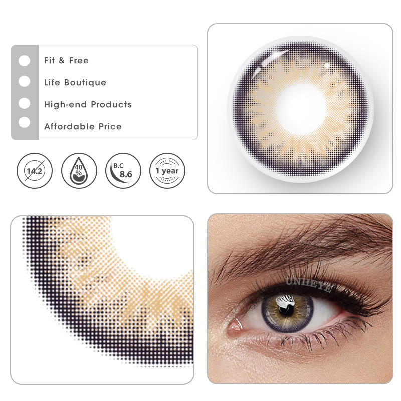 Uniieye Sicilian Brown Prescription Colored Contact Lenses-UNIIEYE