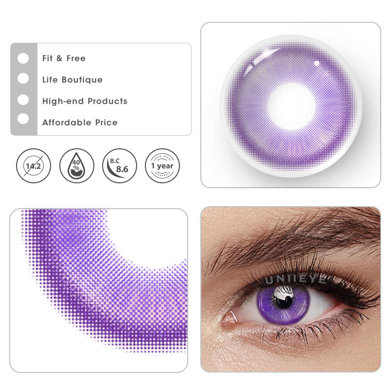 Uniieye Magic Coral Violet Prescription Colored Contact Lenses