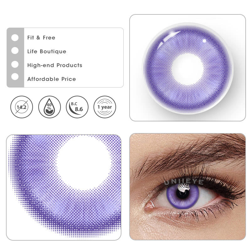Uniieye Magic Coral Blue Violet Prescription Colored Contact Lenses