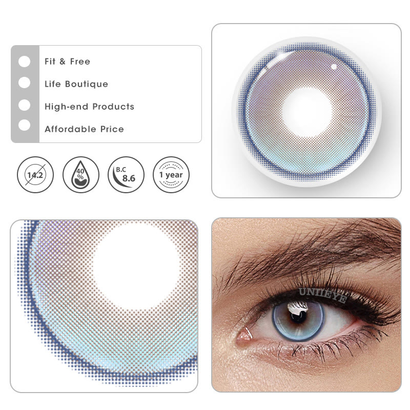 Uniieye Future World Blue Prescription Colored Contact Lenses-UNIIEYE