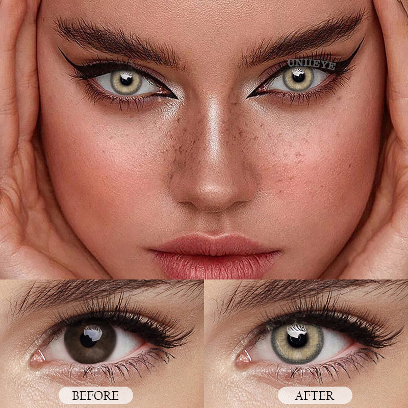 Uniieye Fox's Eye Brown Prescription Colored Contact Lenses-UNIIEYE