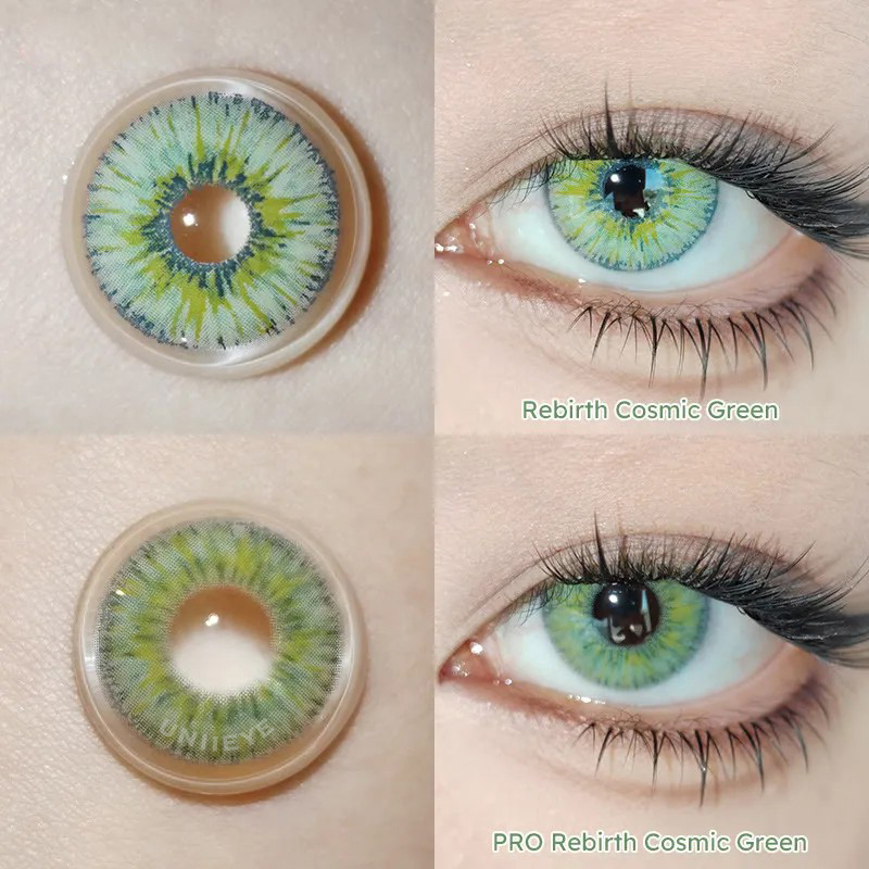 Uniieye Rebirth Cosmic Green Prescription Colored Contact Lenses