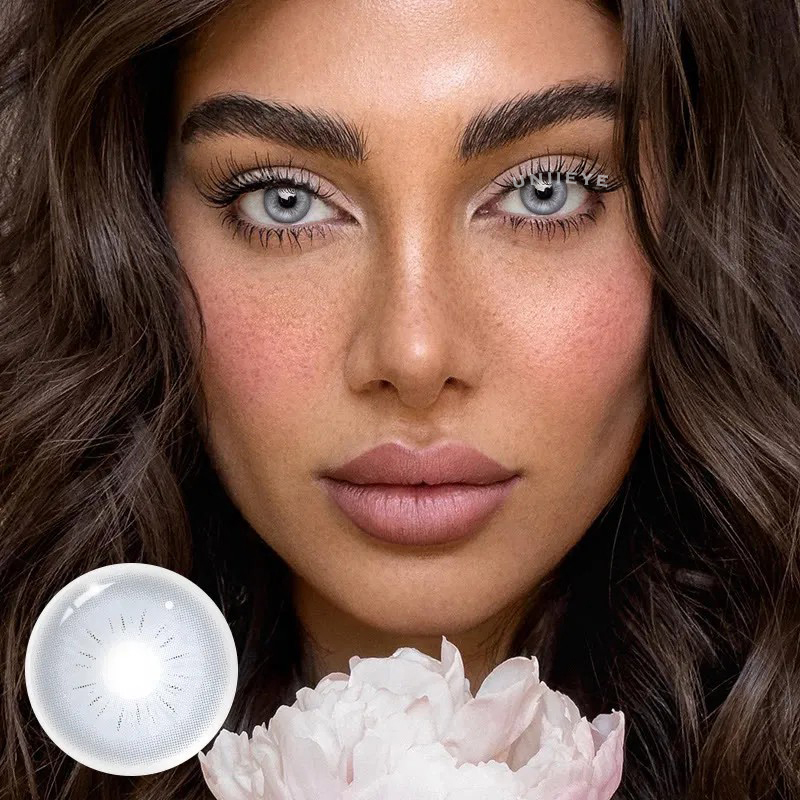 Uniieye Neo Sunflower Grey Prescription Colored Contact Lenses