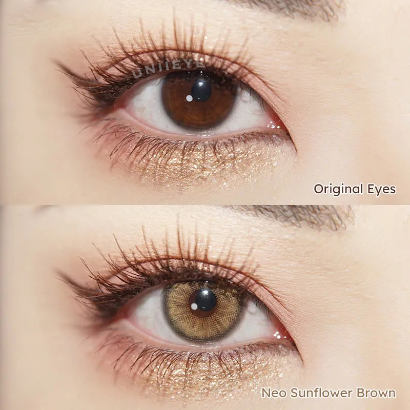 Uniieye Neo Sunflower Brown Prescription Colored Contact Lenses
