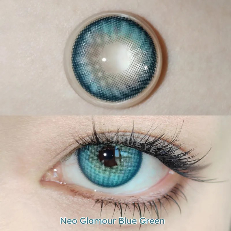 Uniieye Neo Glamour Blue Green Prescription Colored Contact Lenses