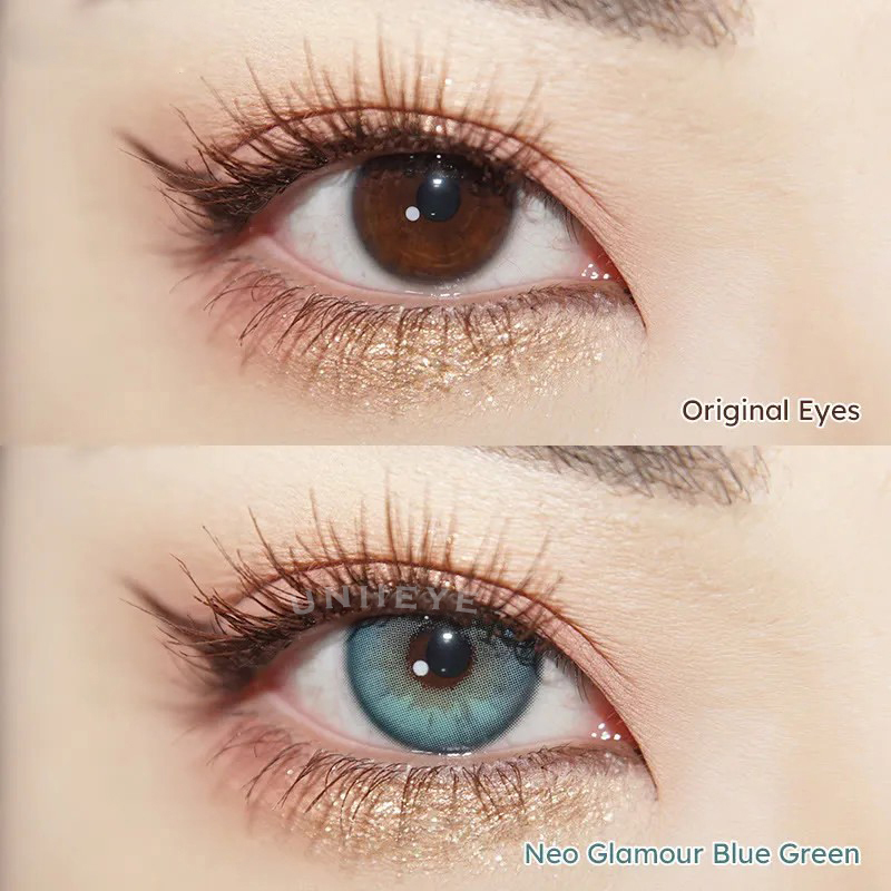 Uniieye Neo Glamour Blue Green Prescription Colored Contact Lenses