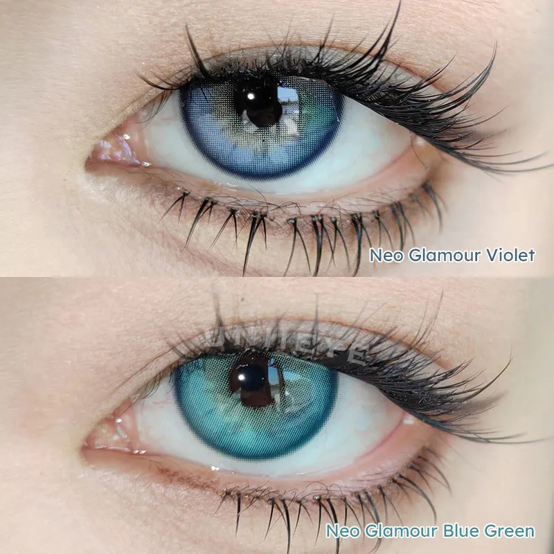Uniieye Neo Glamour Blue Green Prescription Colored Contact Lenses