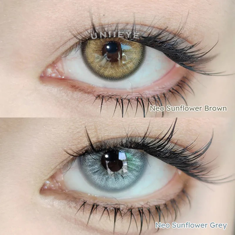 Uniieye Neo Sunflower Grey Prescription Colored Contact Lenses