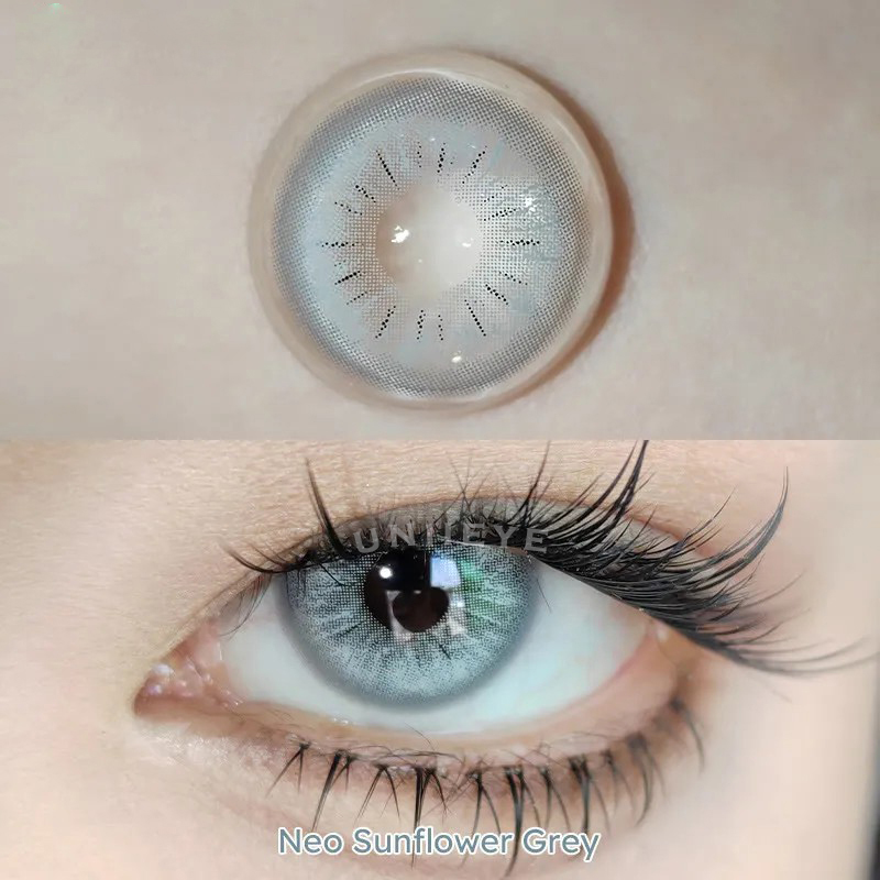 Uniieye Neo Sunflower Grey Prescription Colored Contact Lenses