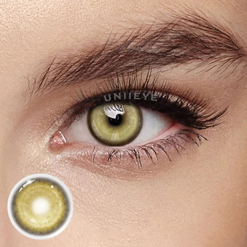 Uniieye Cyber Gold Brown Prescription Cosplay Colored Contact Lenses | 6 Months