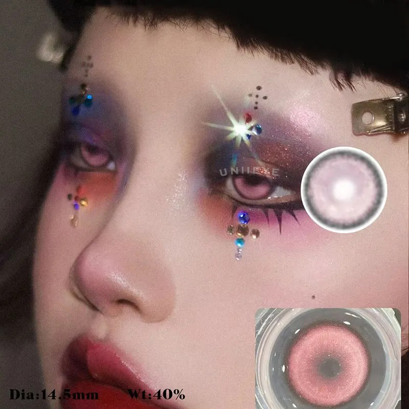 Uniieye Cyber Pink Prescription Cosplay Colored Contact Lenses | 6 Months